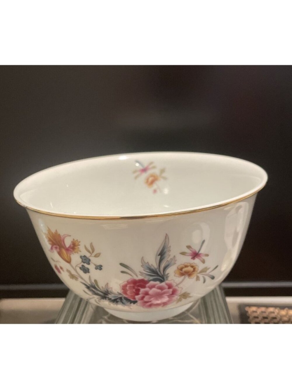 Avon American Heirloom Independence Day 1981 Porcelain Bowl Dragonfly Vintage
